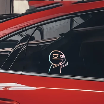 Legrační Karikatúra Prostredníkom Auto Samolepky Reflexné Samolepky Auto Požičovňa Moto Obtlačky Dekor Auto Vonkajšie Príslušenstvo