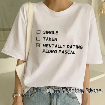 Letné Ženy Bavlna T-Shirt Pedro Pascal, Film, TV Aktérov Oblečenie Móda List Tlač Topy Tees Žena Bežné Streetwear