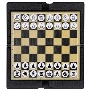 Miniatúrne Skladací Magnetický Šach, Puzzle, Doskové Hry, Vnútorné Vrecku Šach Hračka